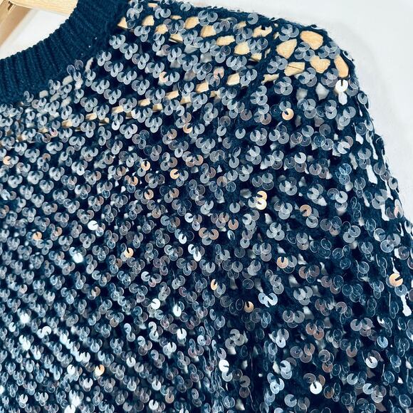 MICHAEL KORS Designer Cashmere sequin Open Knit Top Womans Small - Picture 11 of 12